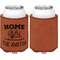Camper Cognac Leatherette Can Sleeve - Single Sided Front and Back