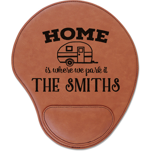 Custom Camper Leatherette Mouse Pad with Wrist Support (Personalized)