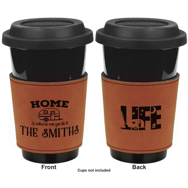Camper Cognac Leatherette Mug Sleeve - Double Sided Apvl