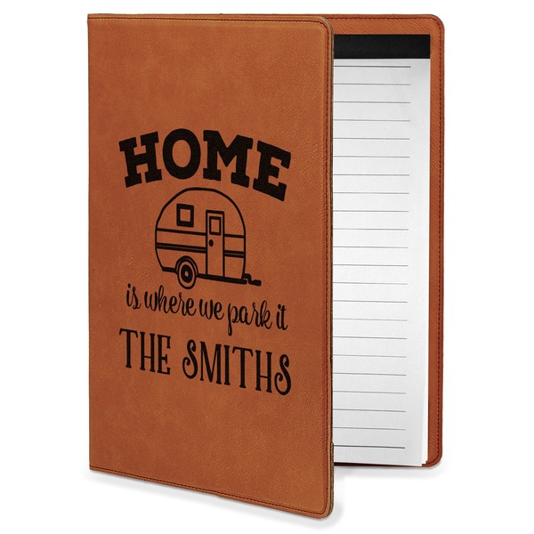 Custom Camper Leatherette Portfolio with Notepad - Small - Double Sided (Personalized)