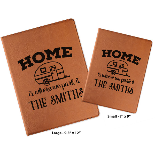Camper Cognac Leatherette Portfolios with Notepad - Compare Sizes