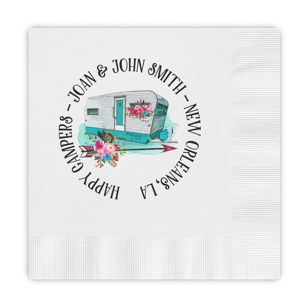 Custom Camper Embossed Decorative Napkins (Personalized)