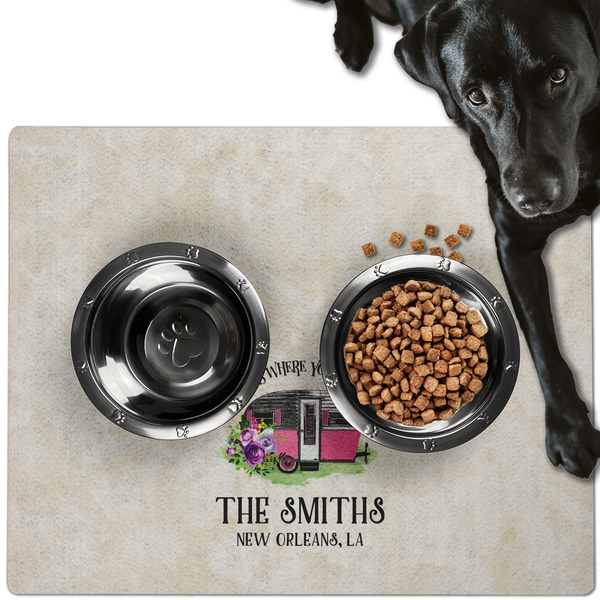 Camper Dog Food Mat - Large LIFESTYLE