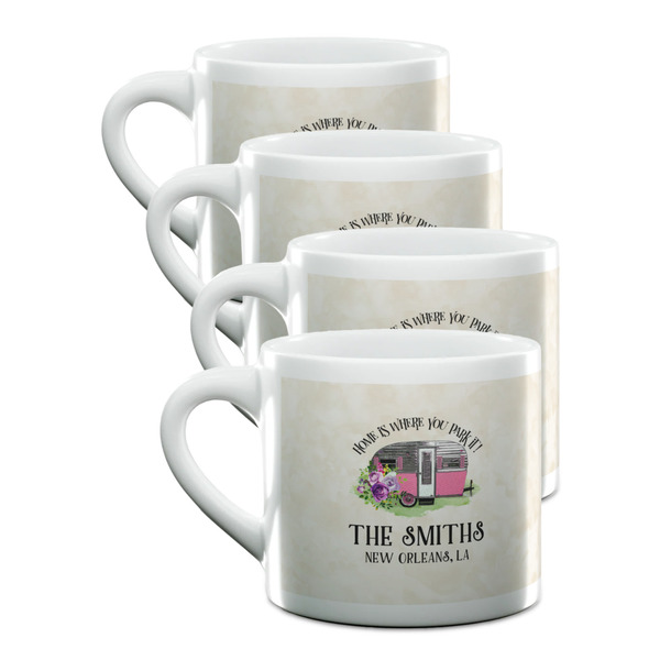 Custom Camper Double Shot Espresso Cups - Set of 4 (Personalized)