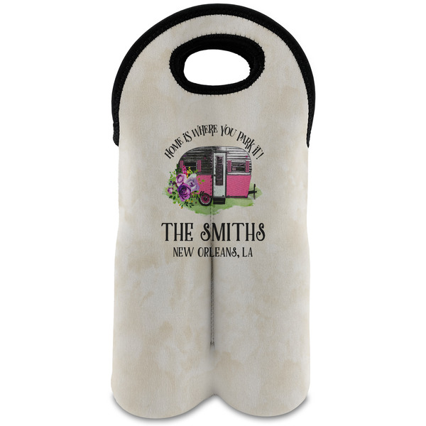 Custom Camper Wine Tote Bag (2 Bottles) (Personalized)