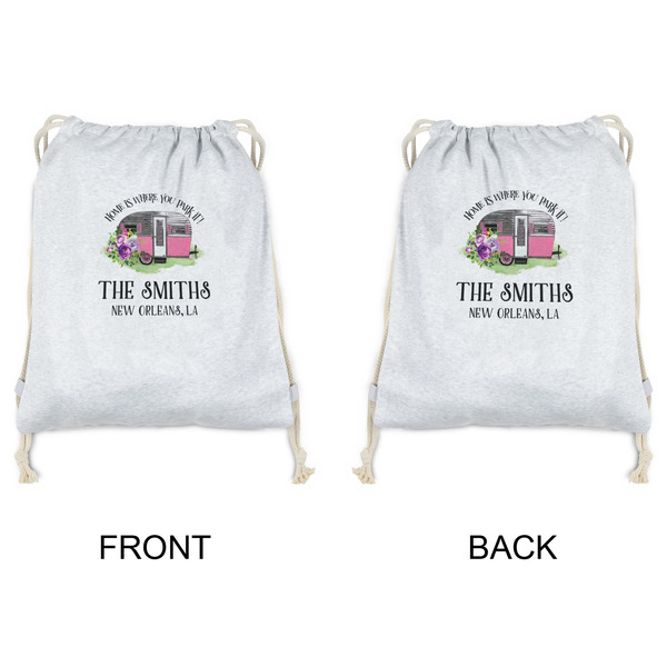 Camper Drawstring Backpacks - Sweatshirt Fleece - Double Sided - APPROVAL