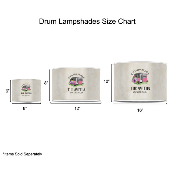 Camper Drum Lampshades - Sizing Chart