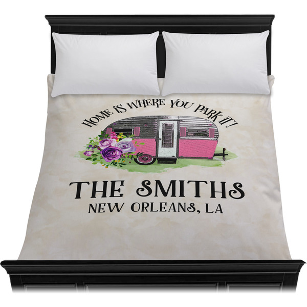 Camper Duvet Cover - Queen - On Bed - No Prop