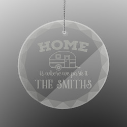 Camper Engraved Glass Ornament - Round (Personalized)