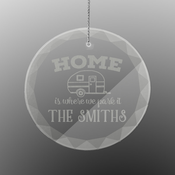 Camper Engraved Glass Ornament - Round (Front)