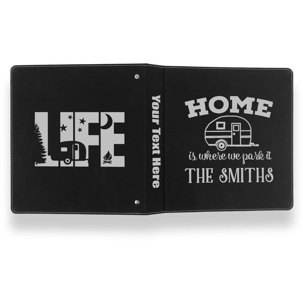 Camper Leather Binder - 1" - Black- Back Spine Front View