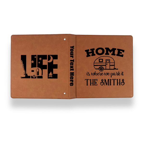 Camper Leather Binder - 1" - Rawhide - Back Spine Front View