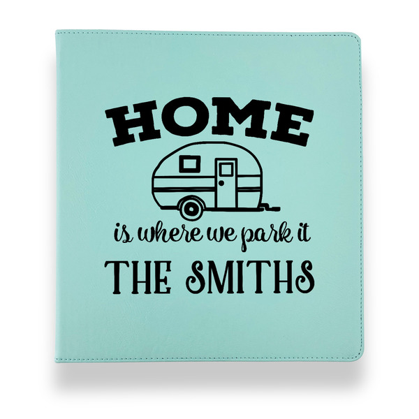 Custom Camper Leather Binder - 1" - Teal (Personalized)