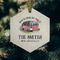 Camper Frosted Glass Ornament - Hexagon (Lifestyle)