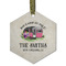 Camper Flat Glass Ornament - Hexagon w/ Name or Text