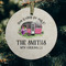 Camper Frosted Glass Ornament - Round (Lifestyle)