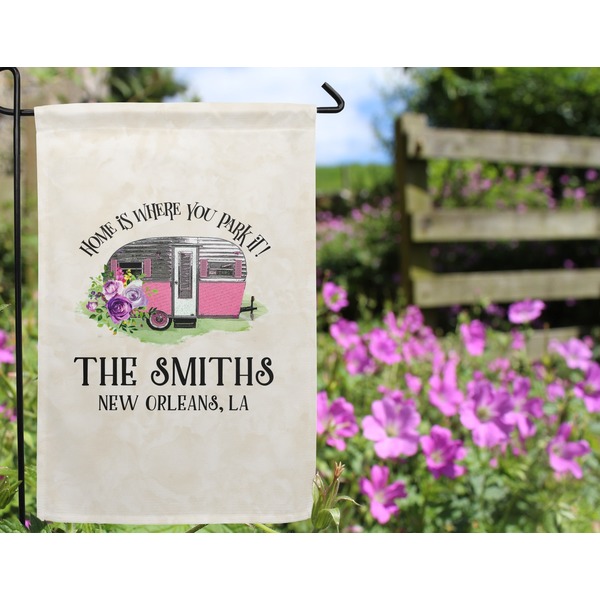 Camper Garden Flag - Outside In Flowers