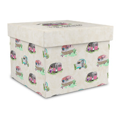 Camper Gift Box with Lid - Canvas Wrapped - Large (Personalized)