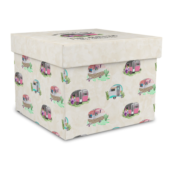 Custom Camper Gift Box with Lid - Canvas Wrapped - Large (Personalized)