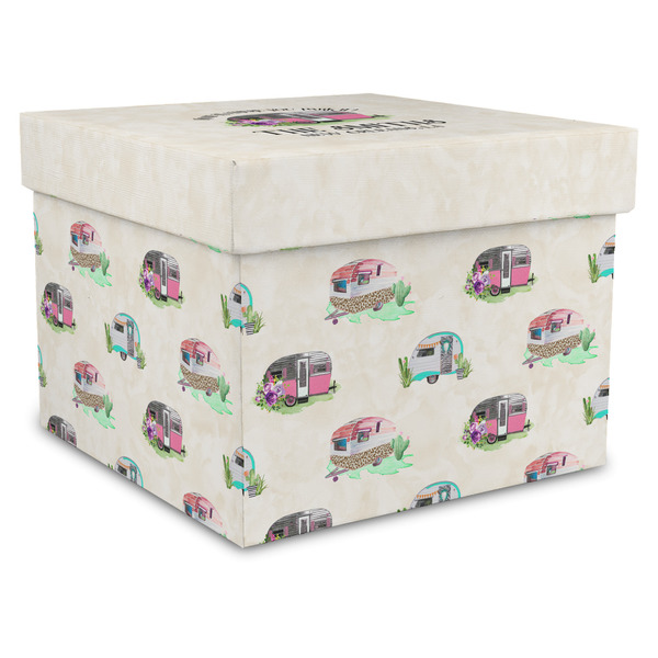 Custom Camper Gift Box with Lid - Canvas Wrapped - X-Large (Personalized)