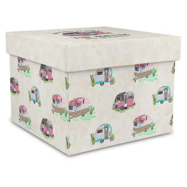 Custom Camper Gift Box with Lid - Canvas Wrapped - XX-Large (Personalized)