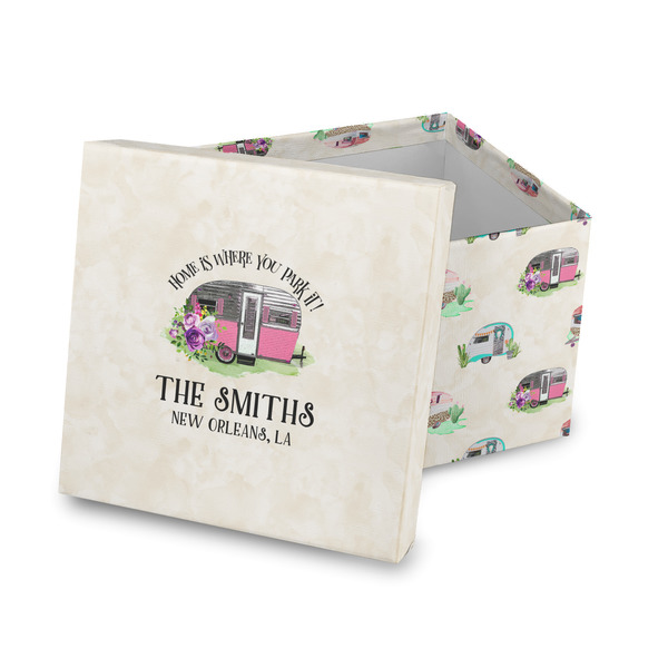 Custom Camper Gift Box with Lid - Canvas Wrapped (Personalized)