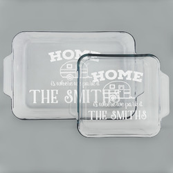 Camper Set of Glass Baking & Cake Dish - 13in x 9in & 8in x 8in (Personalized)
