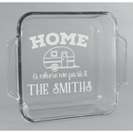 Camper Glass Cake Dish - 8in x 8in (Personalized)