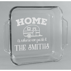 Camper Glass Cake Dish - 8in x 8in (Personalized)
