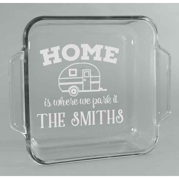 Custom Camper Glass Cake Dish - 8in x 8in (Personalized)