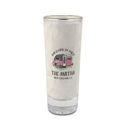 Camper 2 oz Shot Glass - Glass with Gold Rim (Personalized)