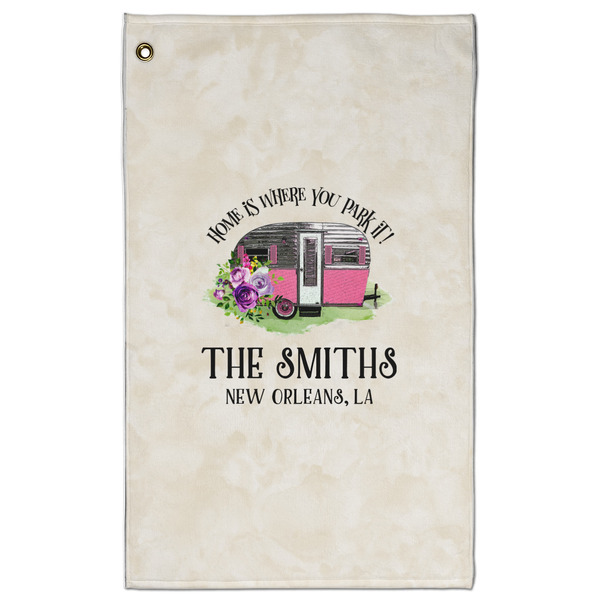 Custom Camper Golf Towel - Poly-Cotton Blend - Large w/ Name or Text