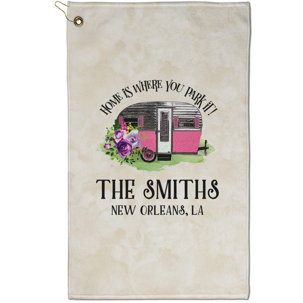 Custom Camper Golf Towel - Poly-Cotton Blend - Small w/ Name or Text