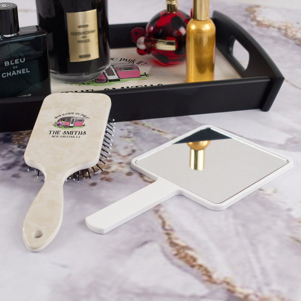 Camper Hair Brush - With Hand Mirror