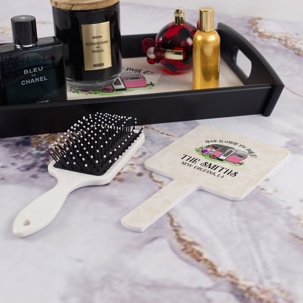 Camper Hand Mirror - With Hair Brush