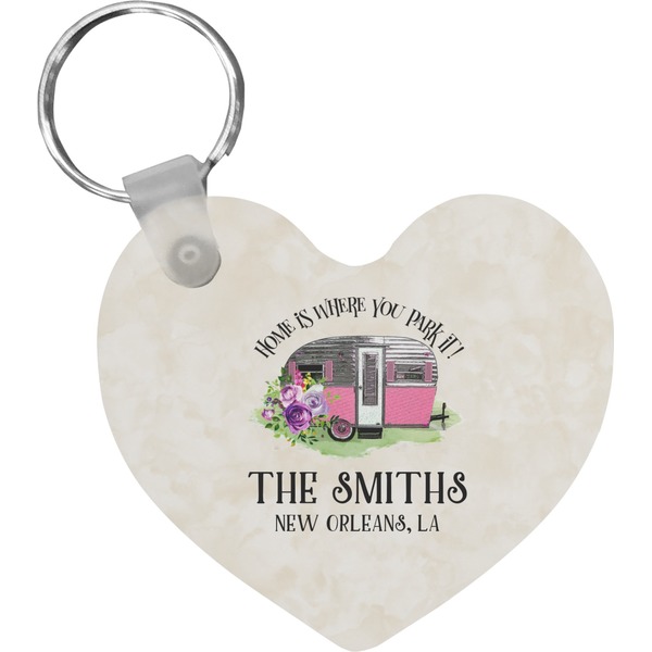Custom Camper Heart Plastic Keychain w/ Name or Text