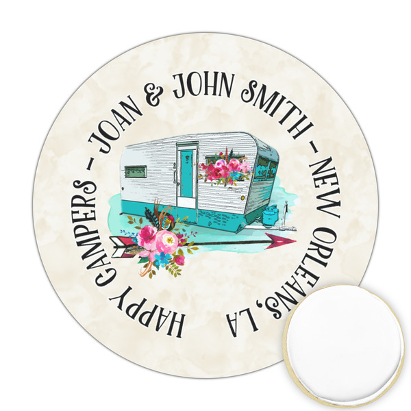 Custom Camper Printed Cookie Topper - Round (Personalized)