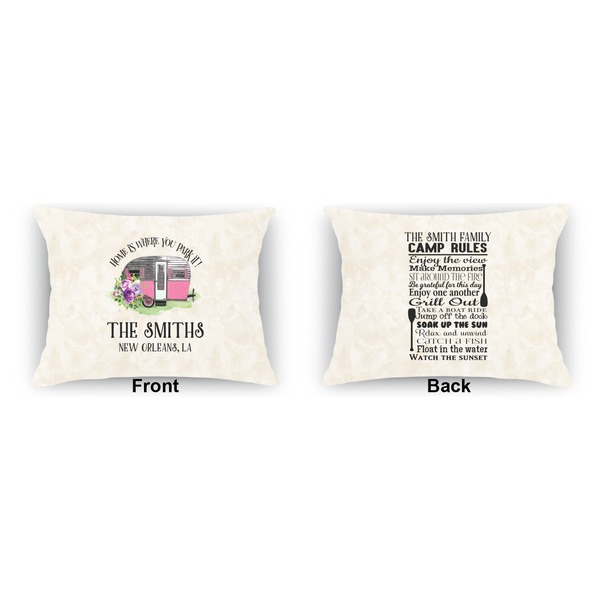 Camper Indoor Rectangular Burlap Pillow (Front and Back)