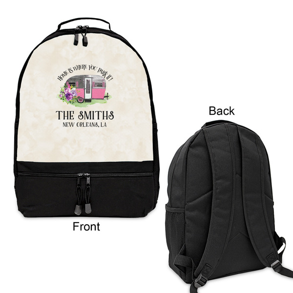 Camper Large Backpack - Black - Front & Back View