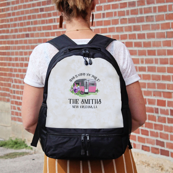 Camper Large Backpack - Black - On Back