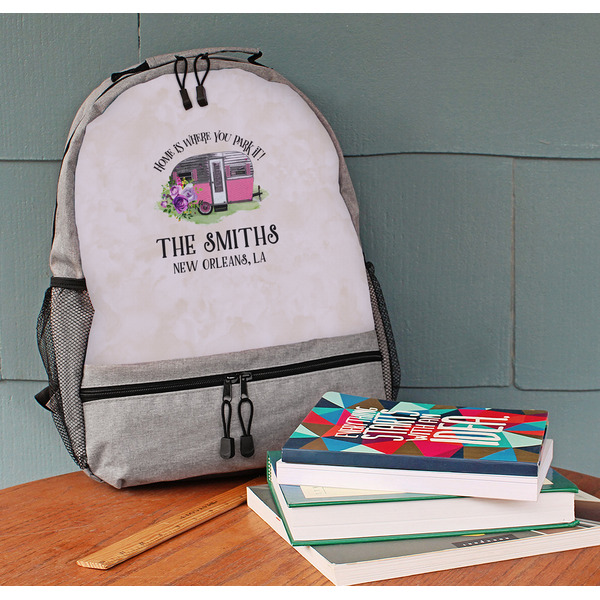 Camper Large Backpack - Gray - On Desk