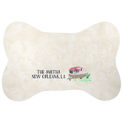 Camper Bone Shaped Dog Food Mat (Large) (Personalized)