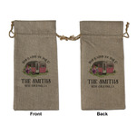 Camper Large Burlap Gift Bag - Front & Back (Personalized)