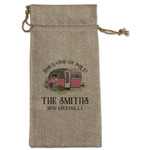 Camper Large Burlap Gift Bag - Front (Personalized)