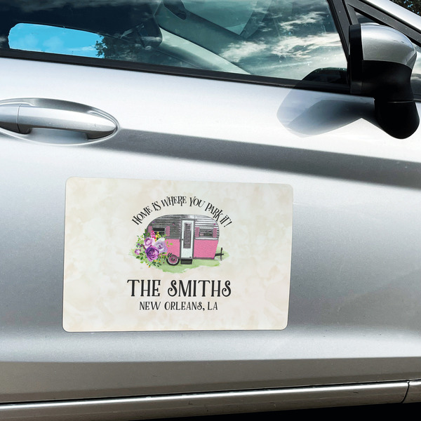 Camper Large Rectangle Car Magnets- In Context