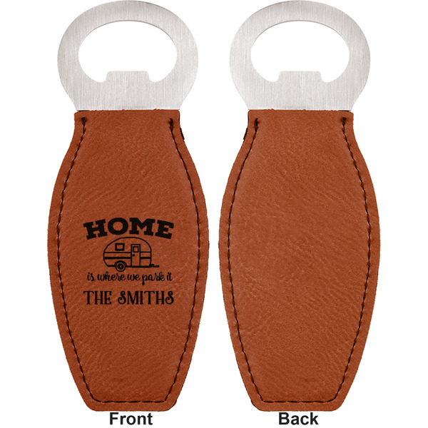Camper Leather Bar Bottle Opener - Front and Back (single sided)