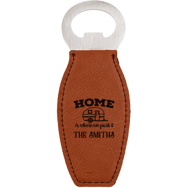 Custom Camper Leatherette Bottle Opener - Double Sided (Personalized)