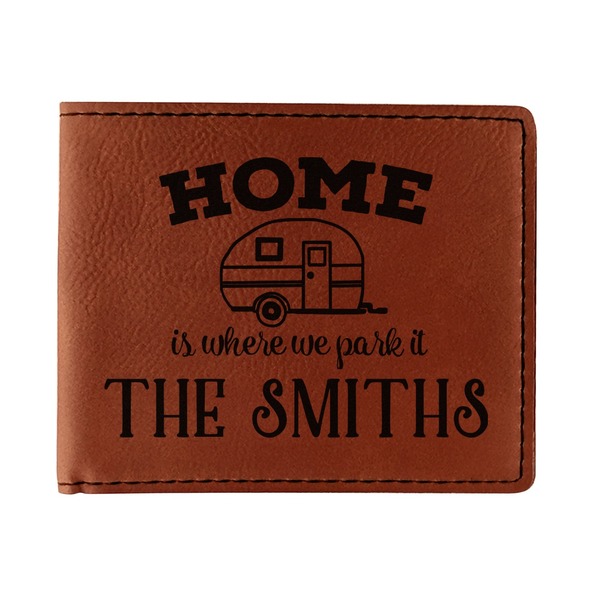 Custom Camper Leatherette Bifold Wallet - Single Sided (Personalized)