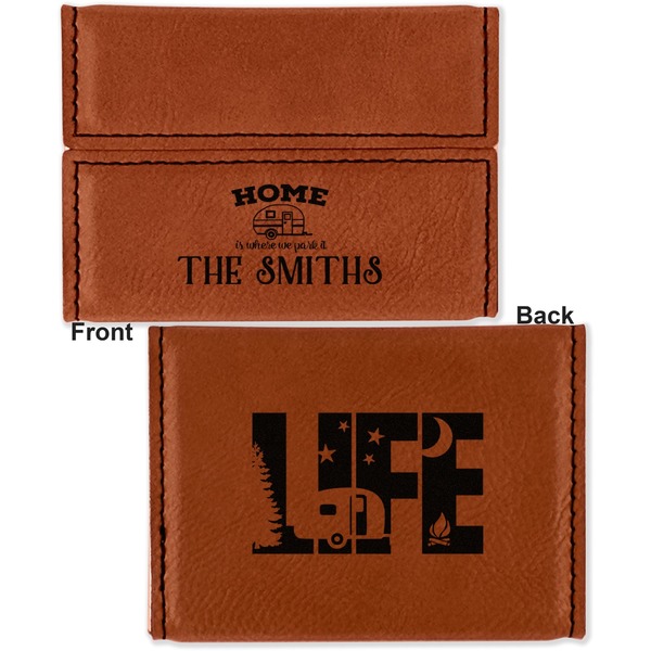 Camper Leather Business Card Holder - Front Back