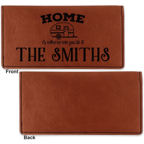 Camper Leather Checkbook Holder Front and Back Single Sided - Apvl